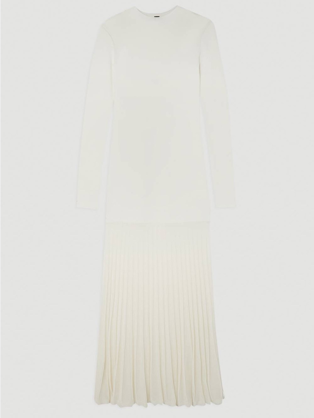 Karen Millen Viscose Blend Knit Pleated Sheer Skirt Cream Maxi Dress Fitted NWT - Picture 4 of 9